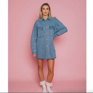 NWT Brunette the Label Shania Denim Heart Jacket XL/XXL